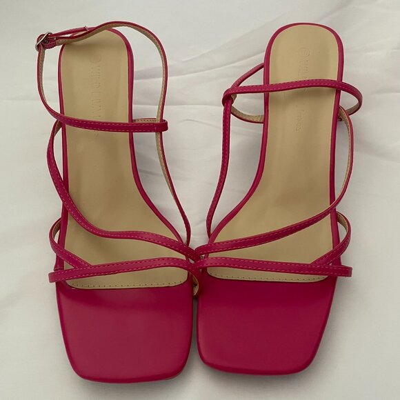 Wild Diva Shoes - Pink Summer Sandals Strappy Kitten Heel